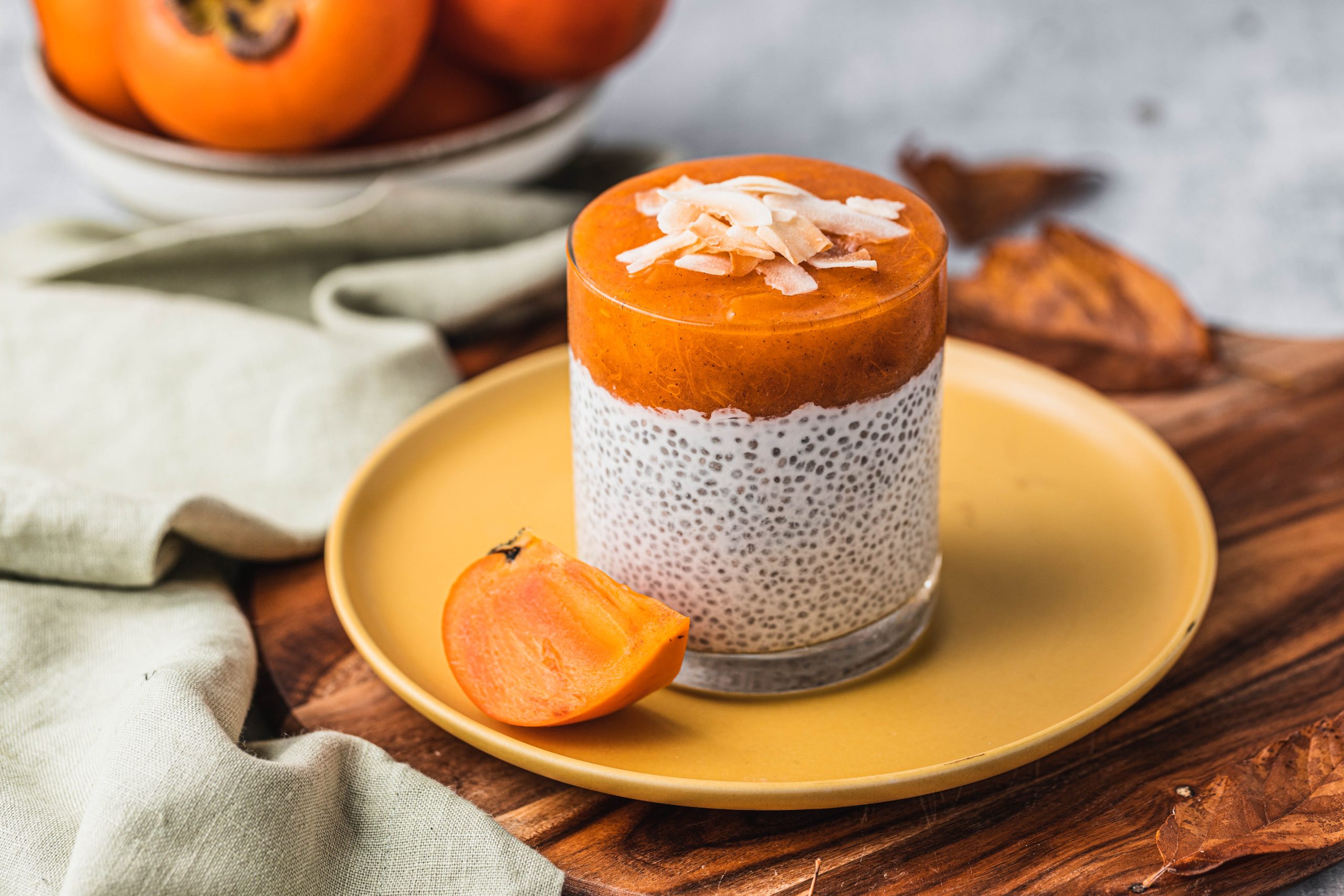 Persimmon & Coconut Chia Pudding Pots