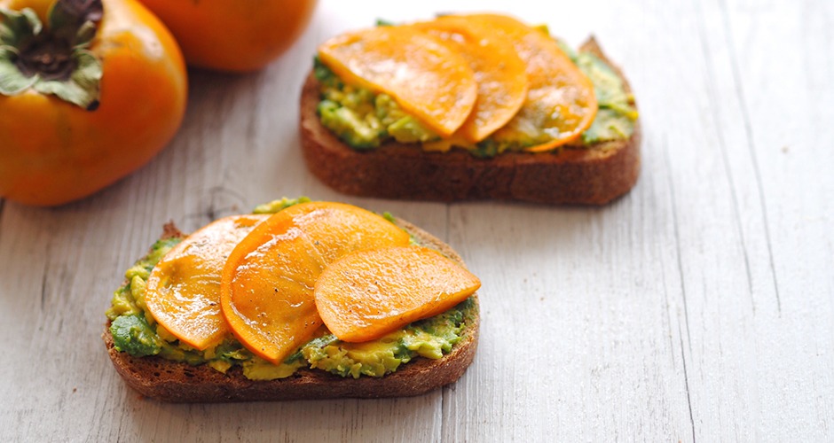 Smashed Avocado with Sweet Persimmon