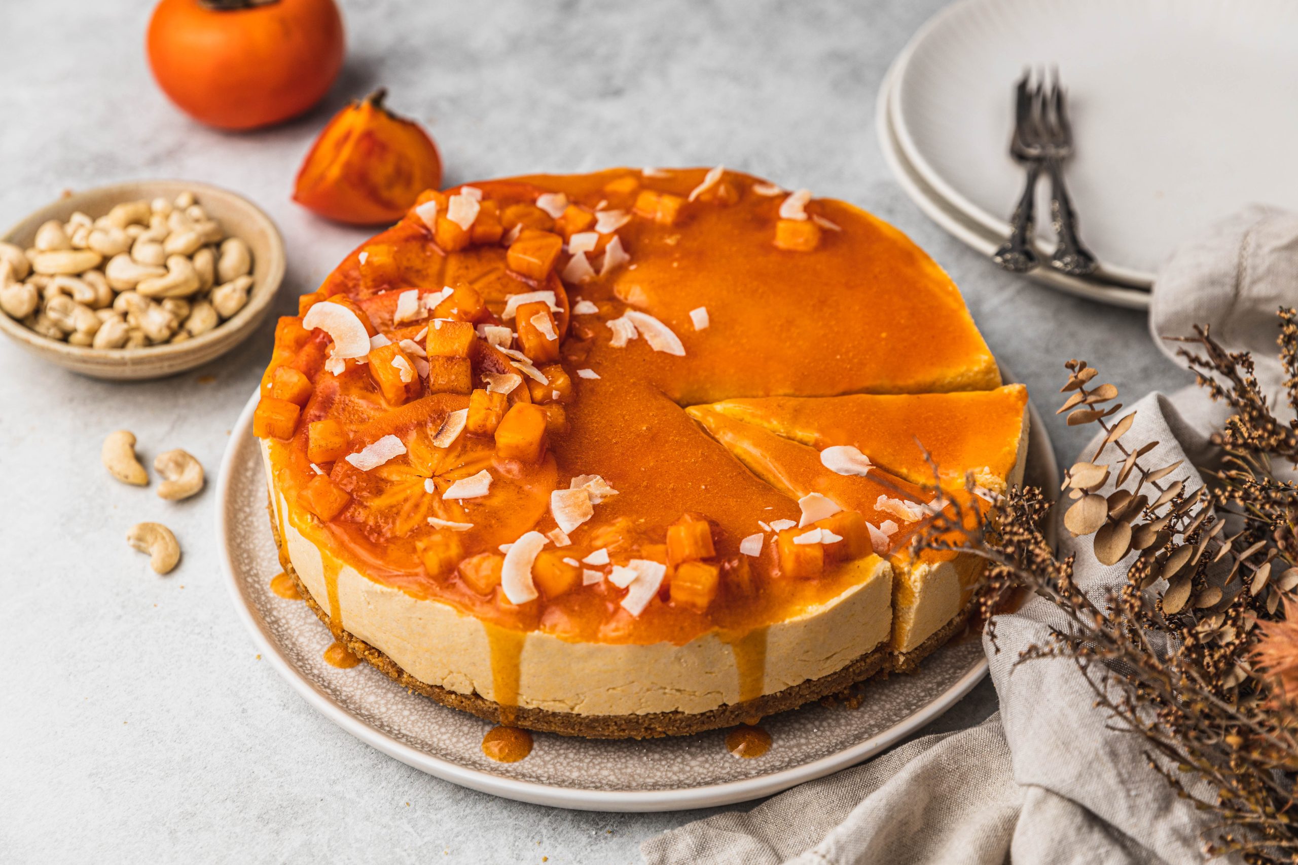 Vegan Persimmon Cheesecake